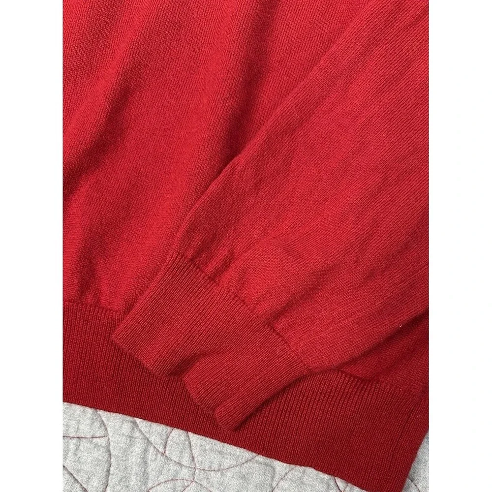 Banana‎ Republic Sweater Red Extra Fine Merino Wool V-Neck / Mens XL